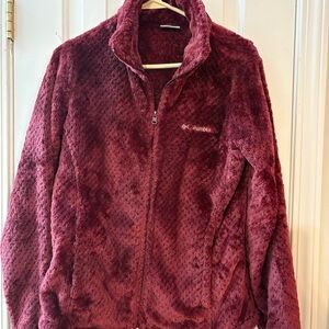 Columbia Women's Cozy Maroon Teddy Jacket